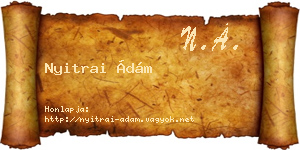 Nyitrai Ádám névjegykártya